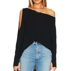 Michael Lauren Deuce Oversized Top in Black